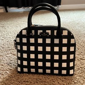 NWT Kate Spade Grove St Carli Black/White Pop Art Check Crossbody